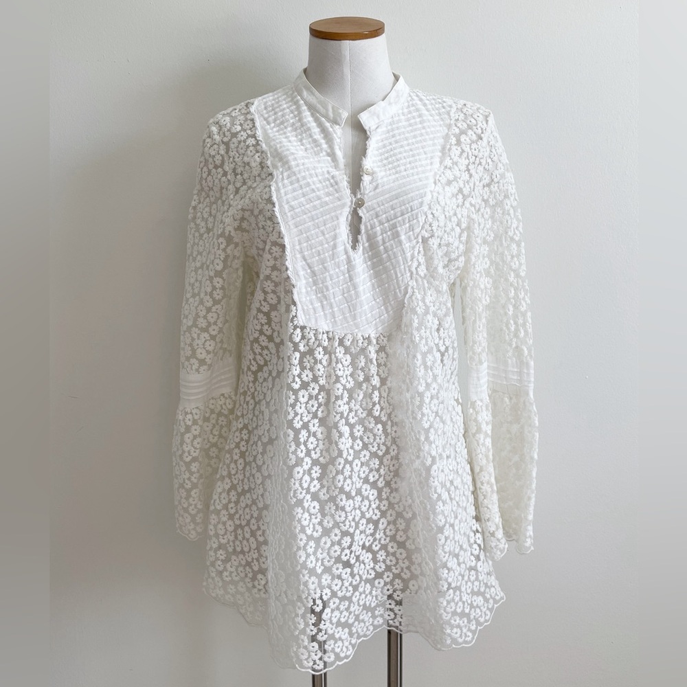 Sundance White Lace Tunic Top